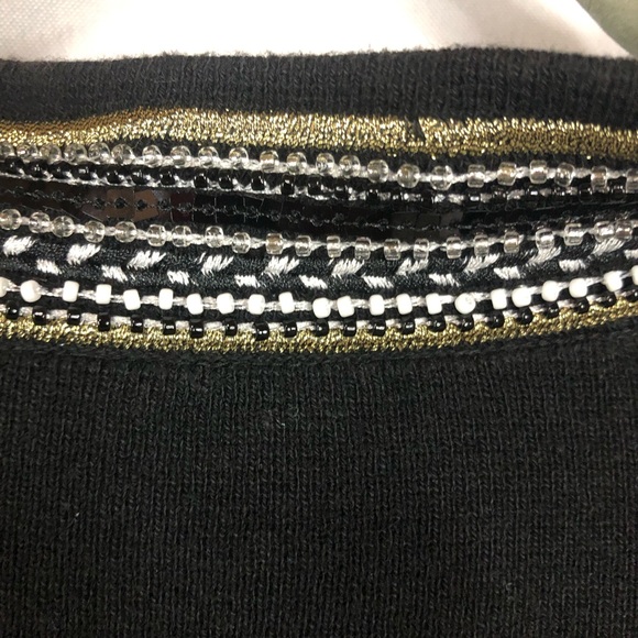 Chico’s Cardigan Sweater Beaded Sleeves and Collar Single Hook Closure - Picture 5 of 8